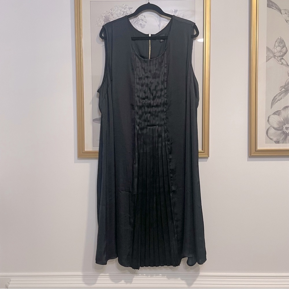 ellos Woman Plus Pleated Front Knit Dress Knee-Length Stretchy Women's Size 2x